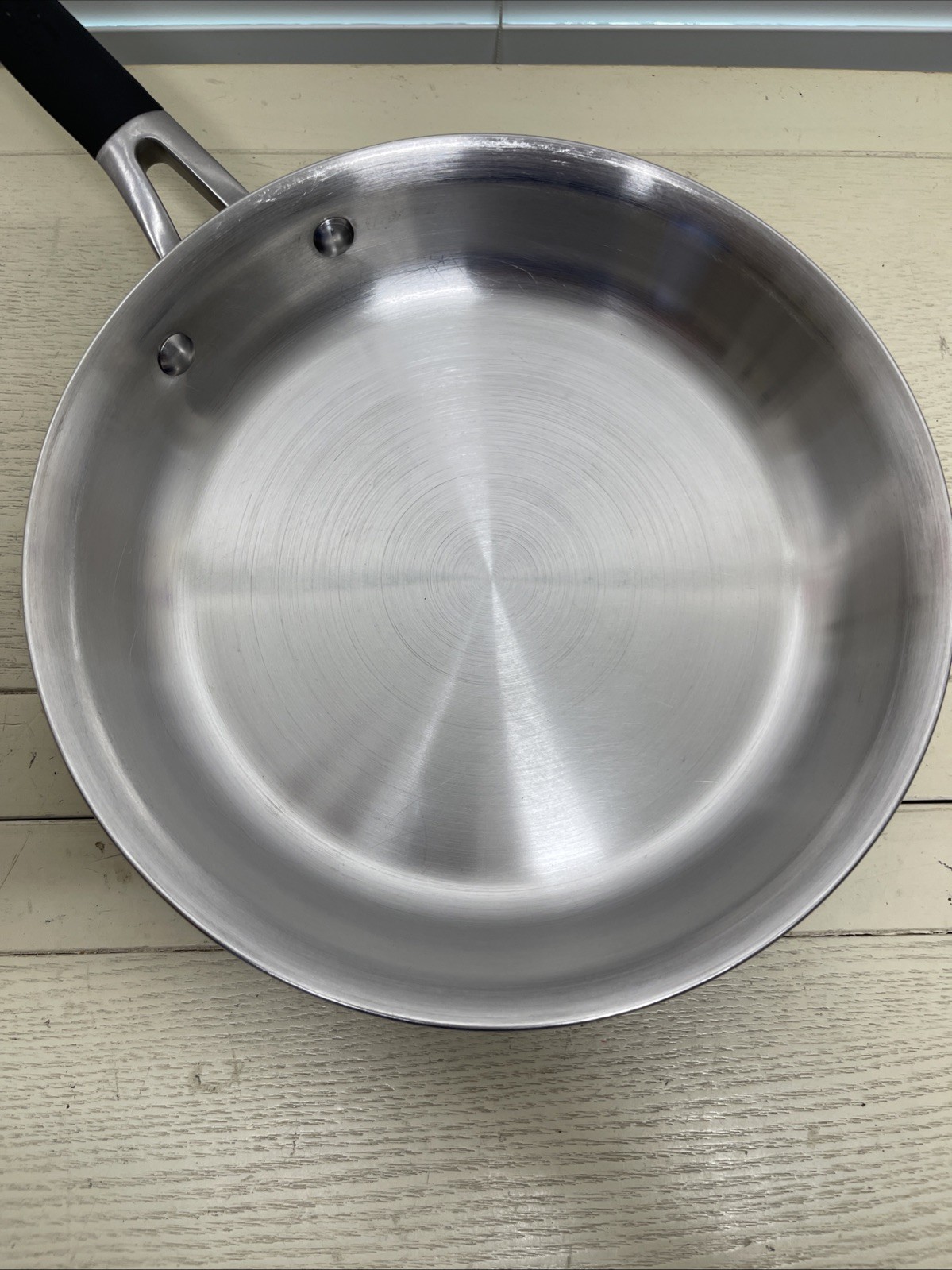 Calphalon 1390 10″ Stainless Steel Fry Pan Skillet Rubber Grip No Lid