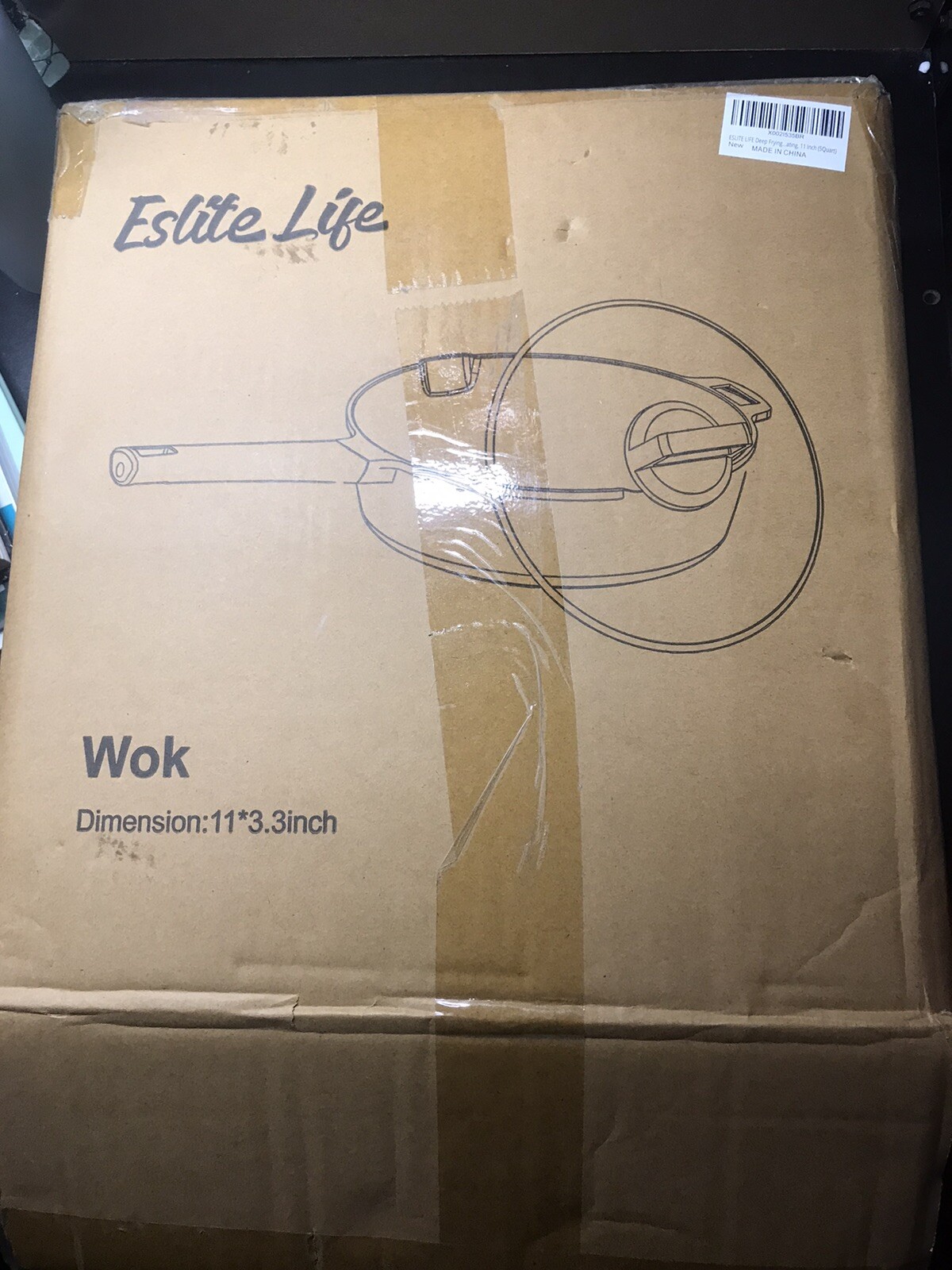 Eslite Life Deep Frying Pan with Lid Saute Pan Granite Coating, 11 Inch 5 Quart
