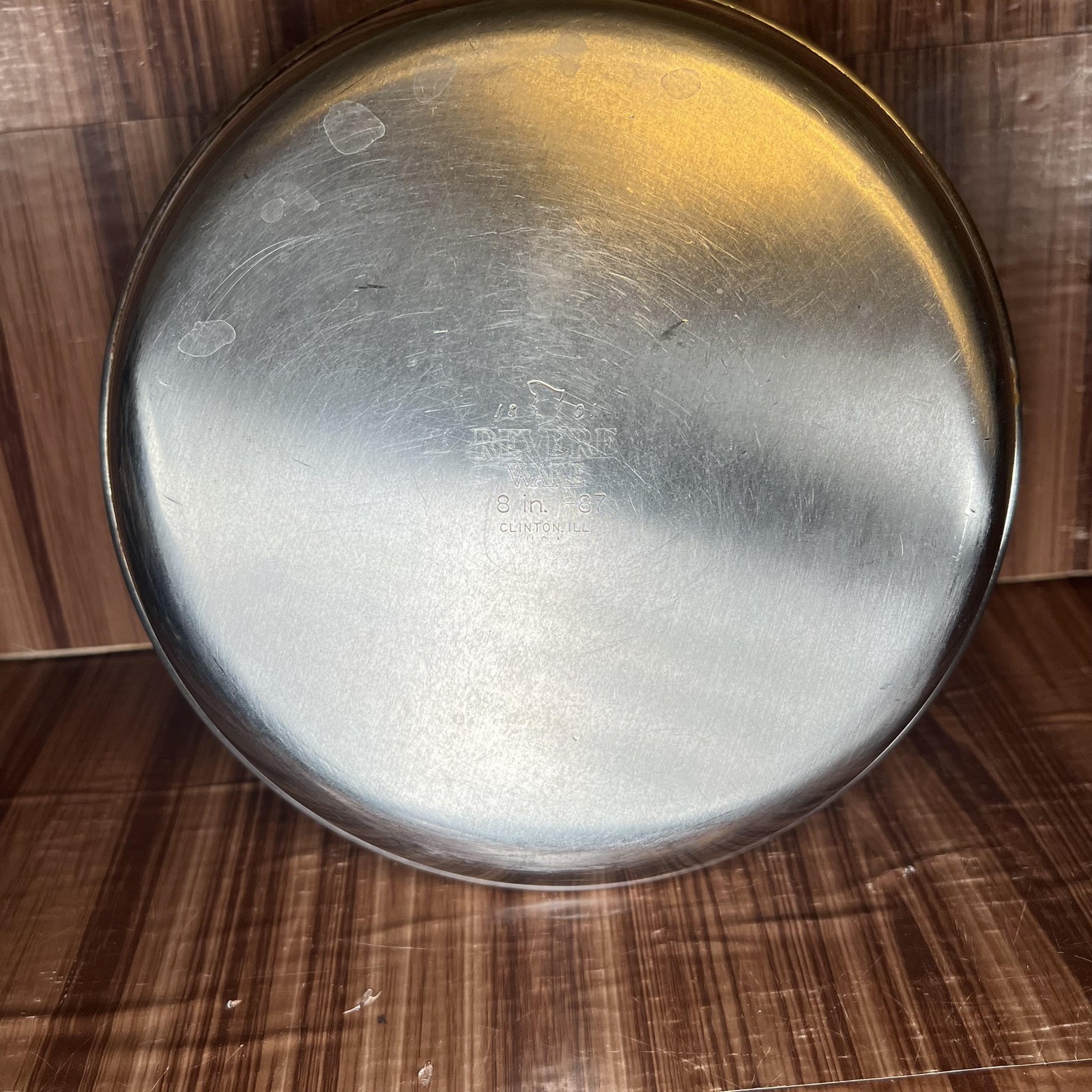 Vintage Revere Ware Stainless Cookware Set 4.5 Qt Stockpot 8in Skillet W/Lid USA