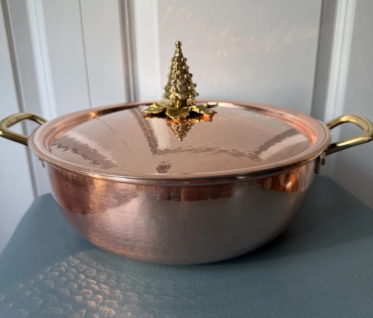 Ruffoni Historia Hammered Copper Chef’s Braiser with Tree Knob, 4-Qt, New