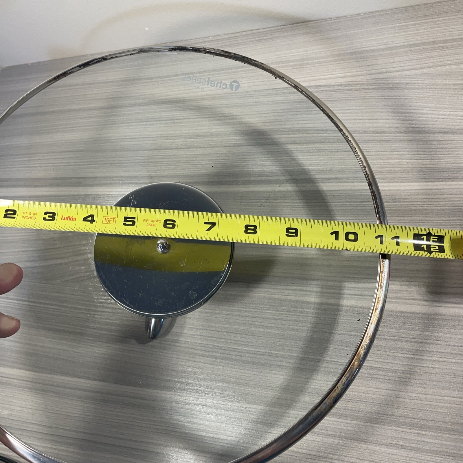 Tupperware T Chef Series Glass Replacement Lid 11-5/8″ Outer 9-7/8″ Inner Rim
