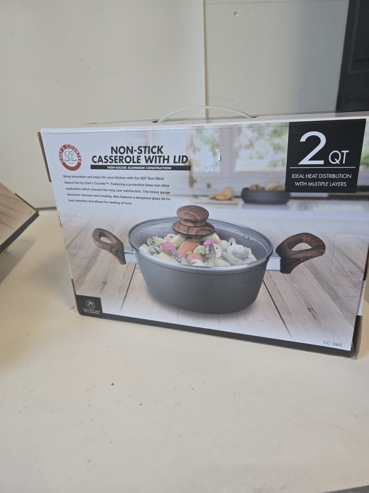 2 Quart Non Stick Casserole With Tempered Lid By Chef’s Counter