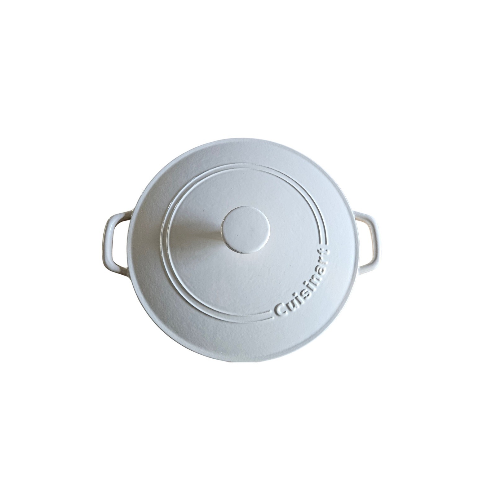 Cuisinart White Enameled Cast Iron Dutch Oven Pot with Lid Kitchen Cookware