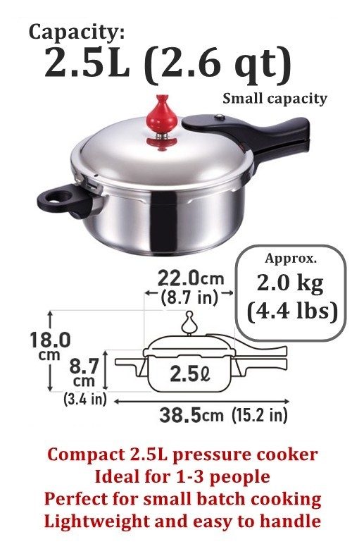 Asahi Zero Pressure Cooker 2.5L Compact IH Gas Japan Small 1-3 People New Box