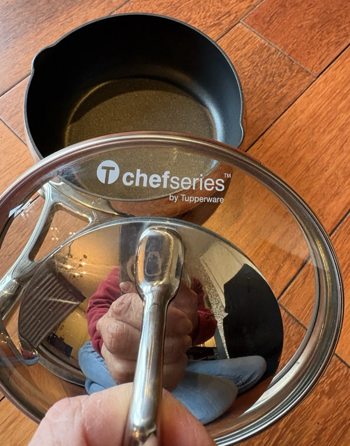 Tupperware Chef Series Non Stick 1 Qt 1.0LSauce Pan Stainless Steel Glass Lid