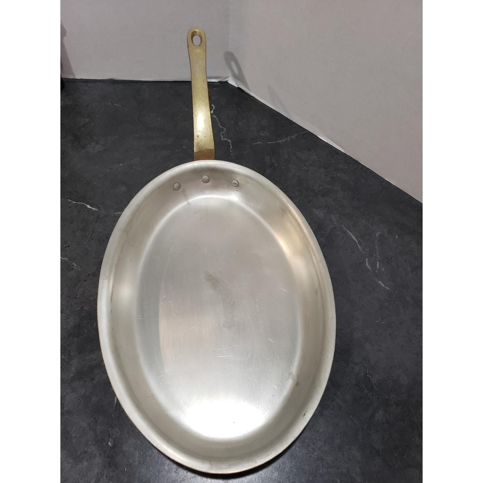 Old Dutch International Korea Solid Copper Oval Fish Pan Brass Handle