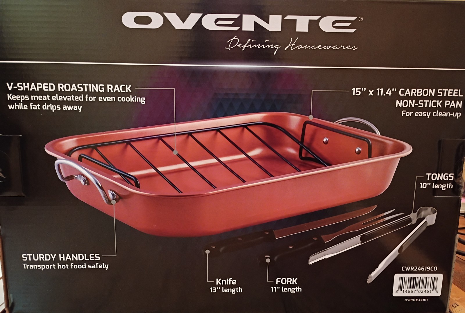 NIB OVENTE ROASTING PAN INCLUDING UTENSILS