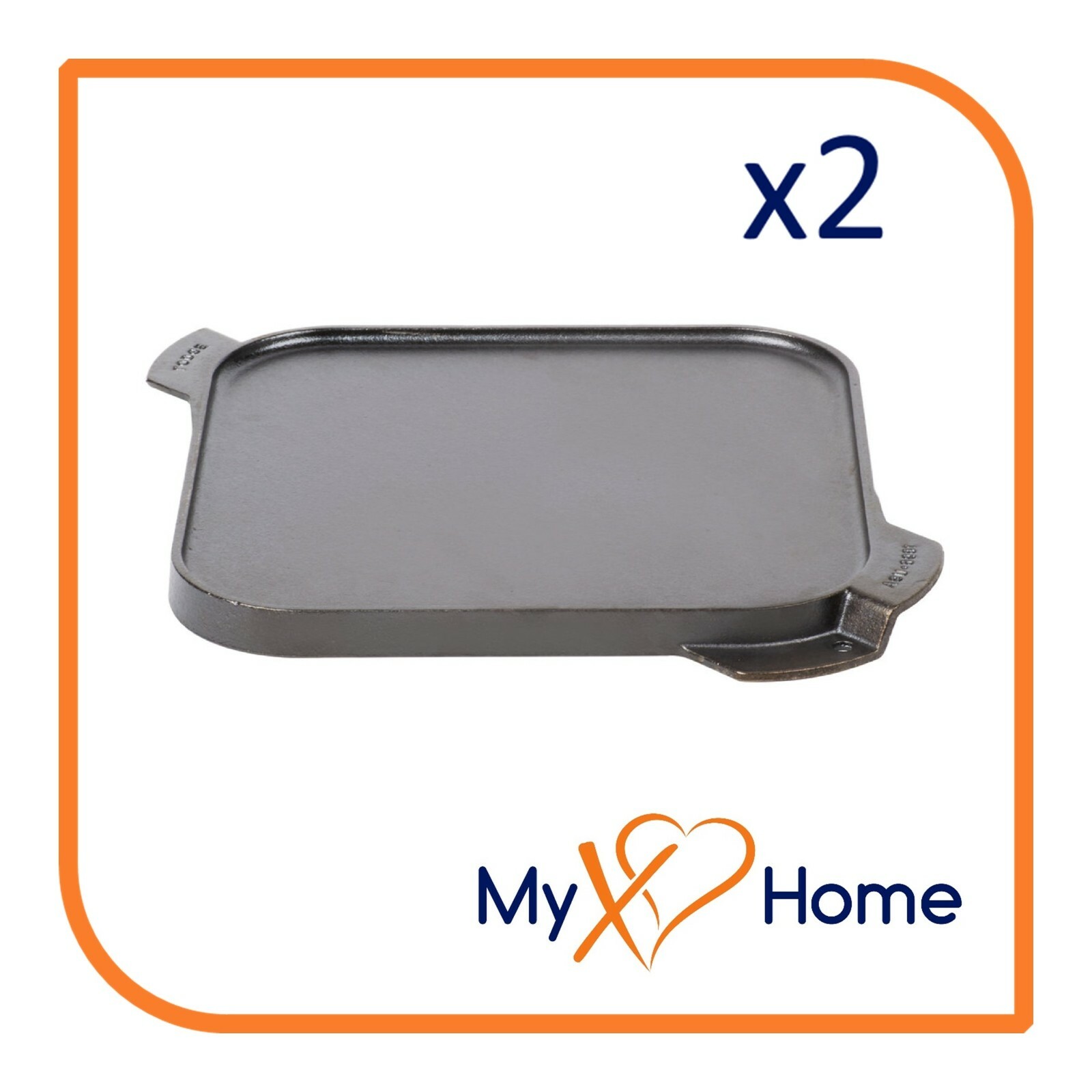 10 1/2″ x 10 1/2″ Pre-Seasoned Reversible Cast Iron Griddle & Grill (2 Grills)