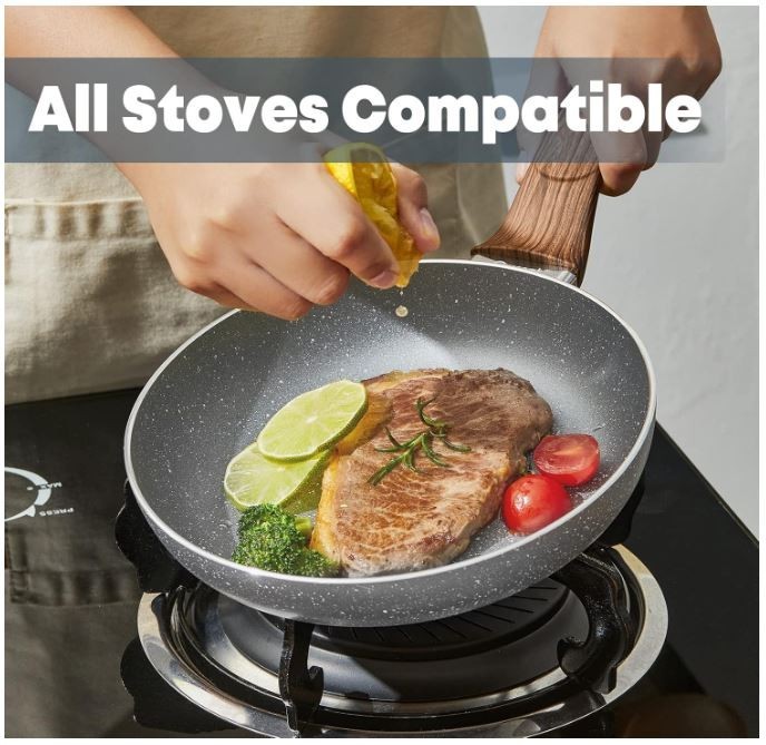 Cyrret Nonstick Cookware Set – 12 Pieces Granite Kitchen Cookware, Pots & Pans
