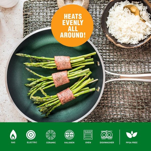 Granitestone Emerald 10″ Premium Nonstick Coating Fry Pan with Stay Cool Handle