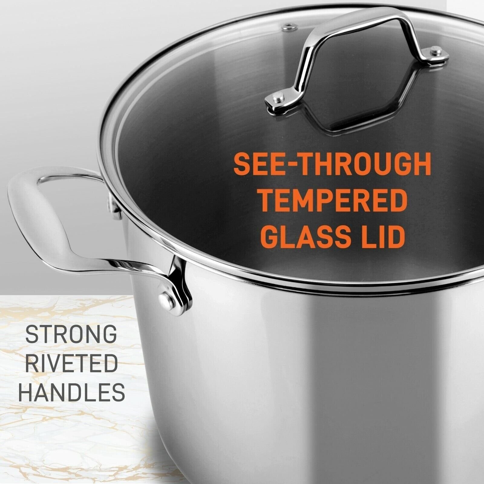 NutriChef 19Qt Soup Pot With Lid – 16.45x12in – Electric, Gas, Induction