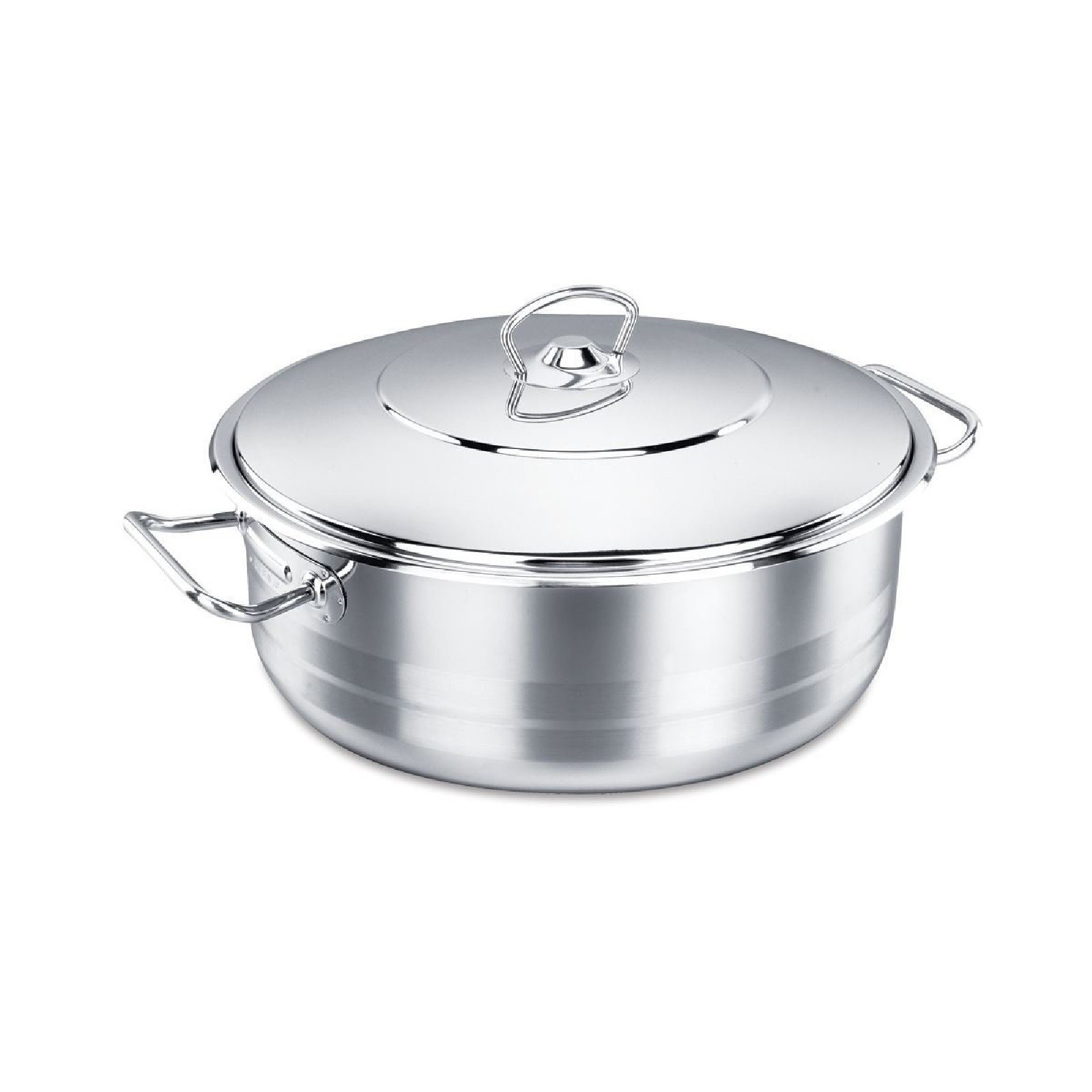 Korkmaz Stainless Steel Dutch Oven Shallow with Lid