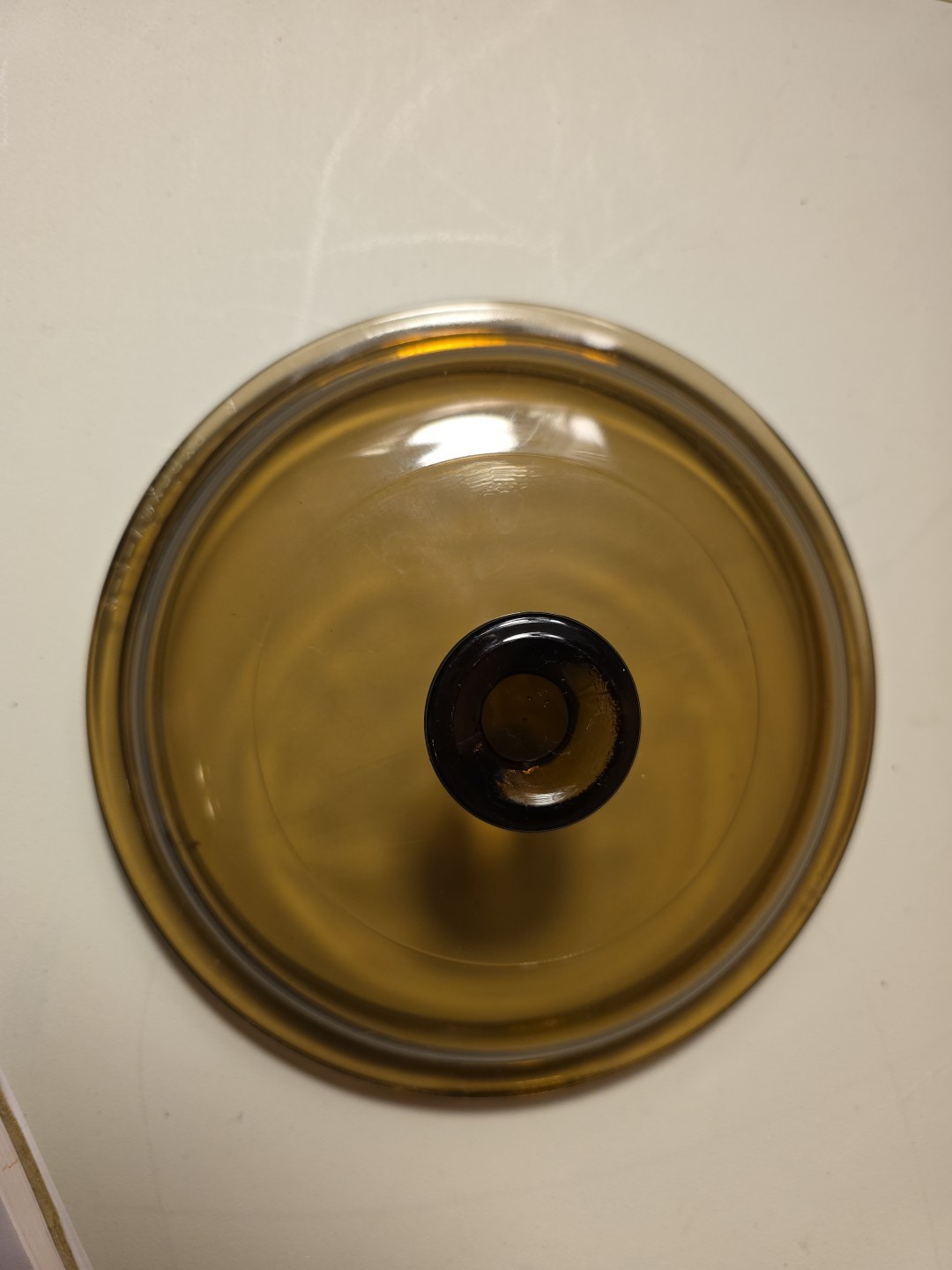Pyrex Lid Amber Visions Corning Glass V-1-C 6-inch Replacement Lid, No Cracks