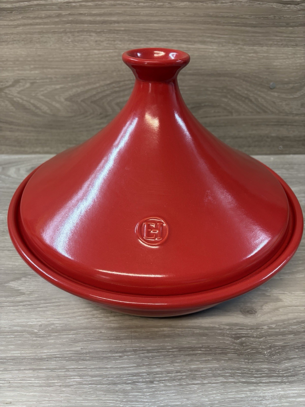 Vintage Emile Henry Flame Ceramic Tagine 3.7 Qt Baking Dish Red 55.32