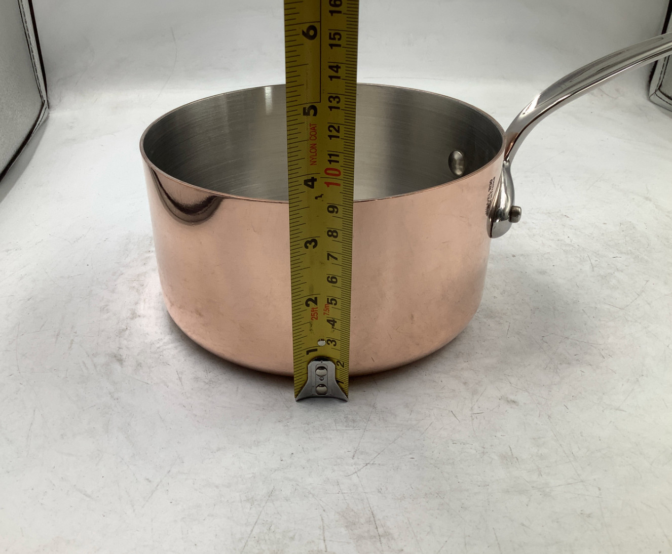 Mauviel M’Heritage 150 S Polished Copper & Stainless Steel Sauce Pan. 1.9 Qt