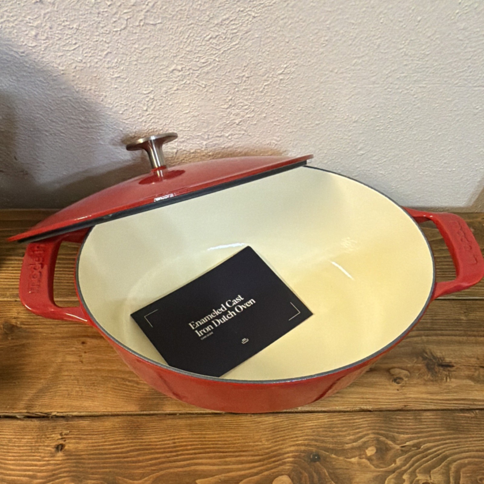 Made In Oval Enameled Cast Iron Dutch Oven Red 7.5 qt Two-Piece Set