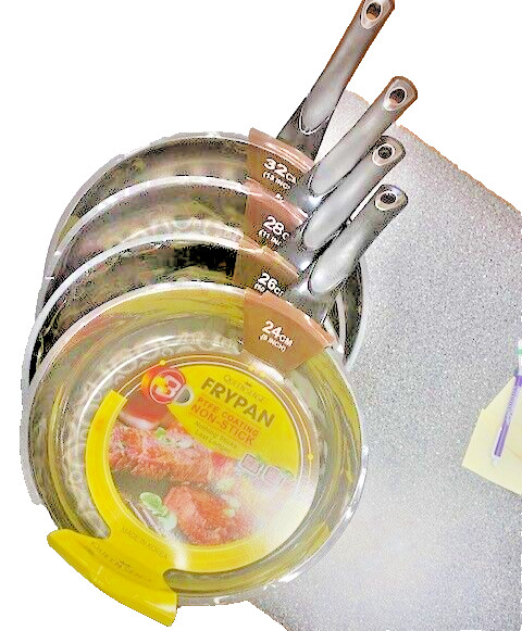 5 Frypans QUEENSENSE- PTFE Coating Non Stick Made in Korea 9, 10, 11, 12, 13 in