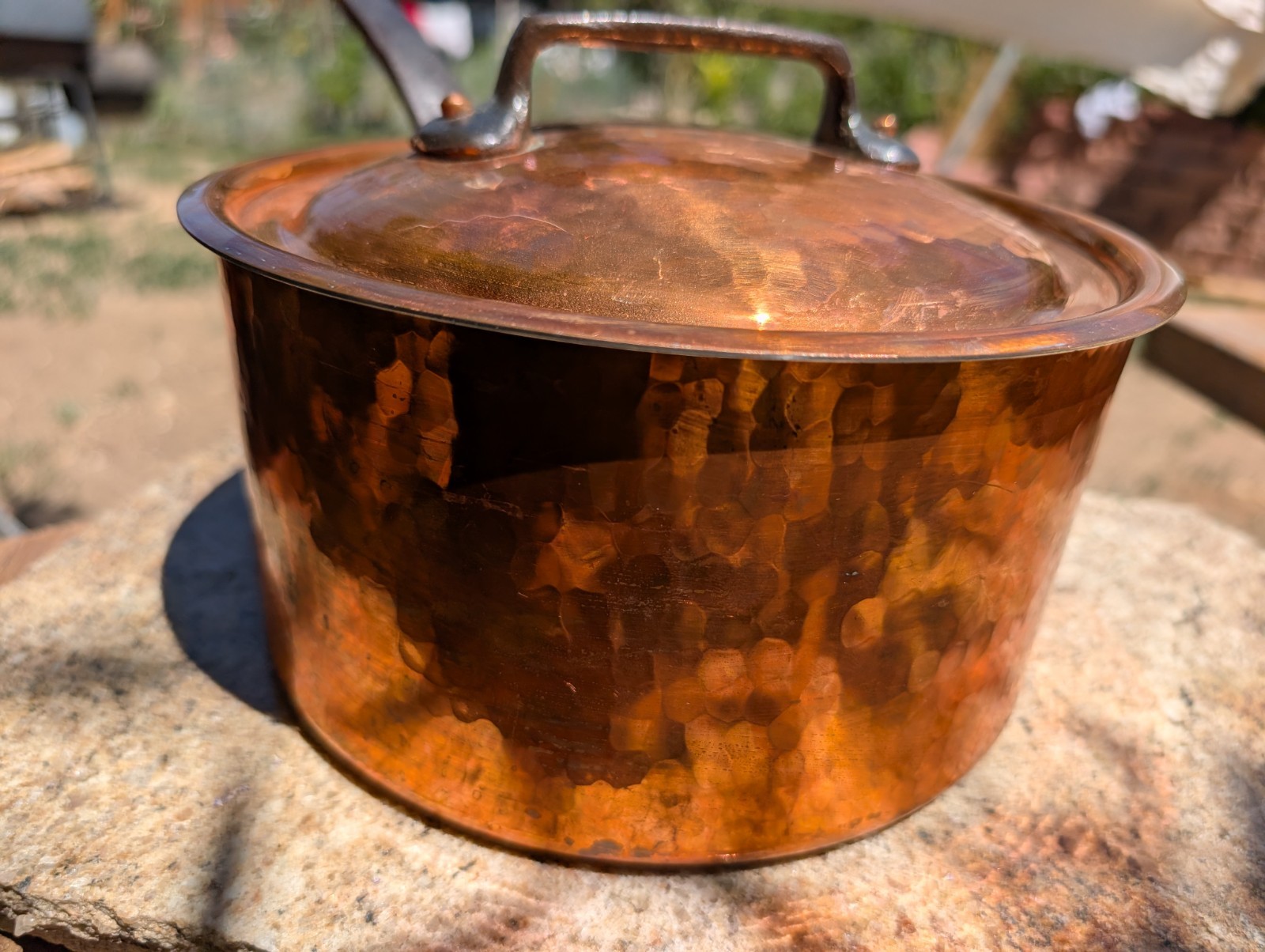 Hand Made In France 8-1/2″ Copper Pot & Lid -Made in France