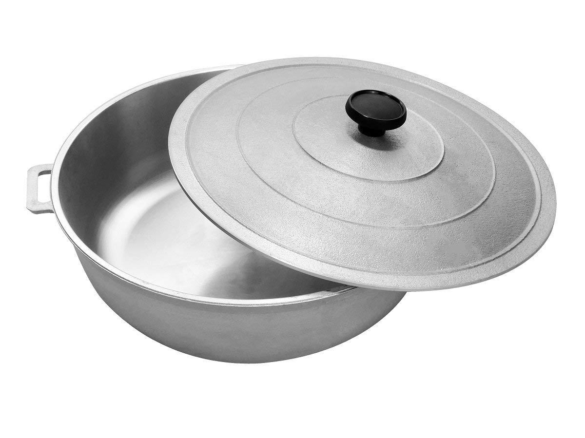 Aluminum Caldera Dutch Oven Cast Aluminum Cookware 3.4 Quart, Silver