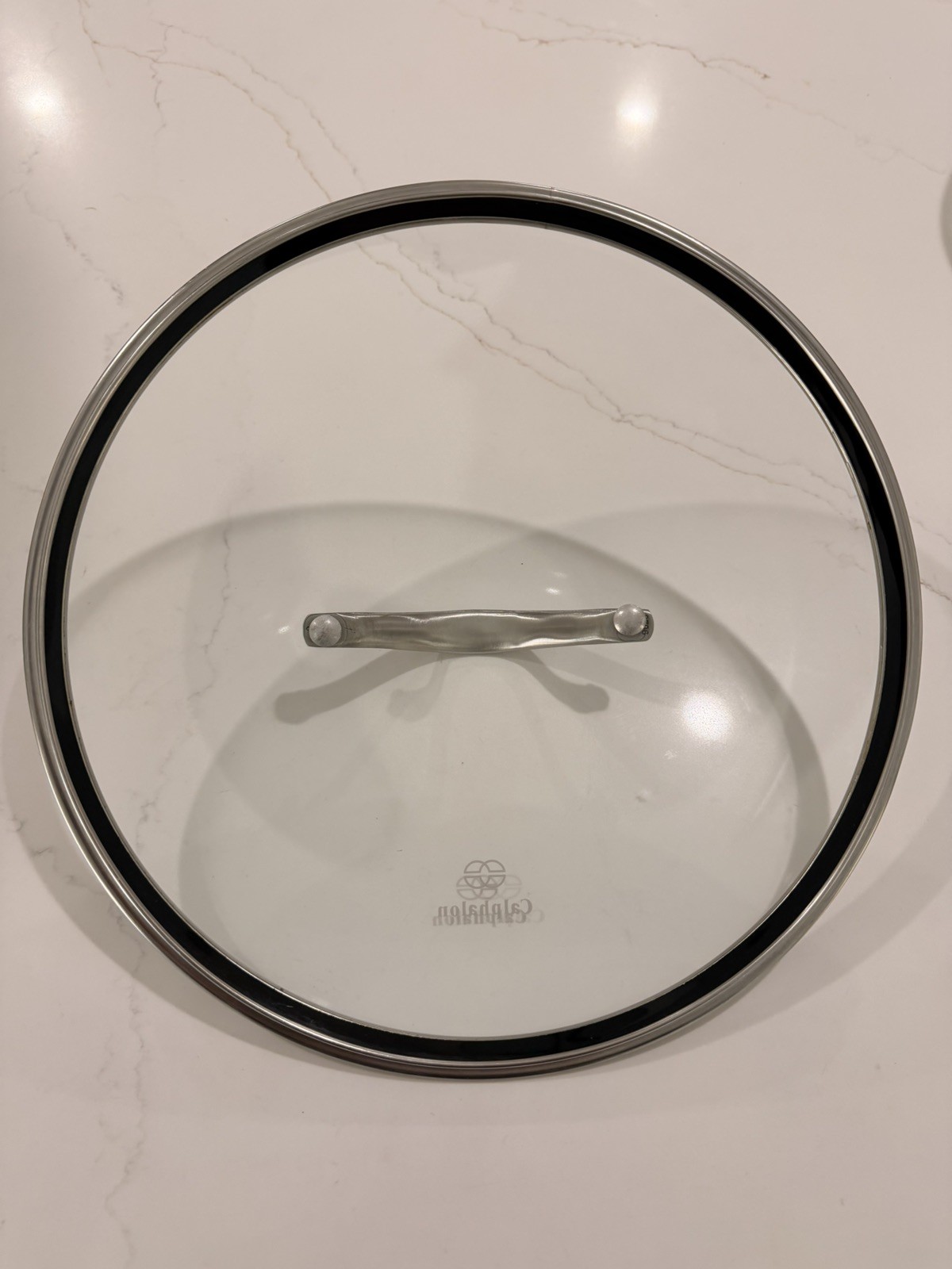 Lot of 3 Calphalon Glass Replacement Lids 12″ 10″ 8.5″ Stainless Rim & Handle