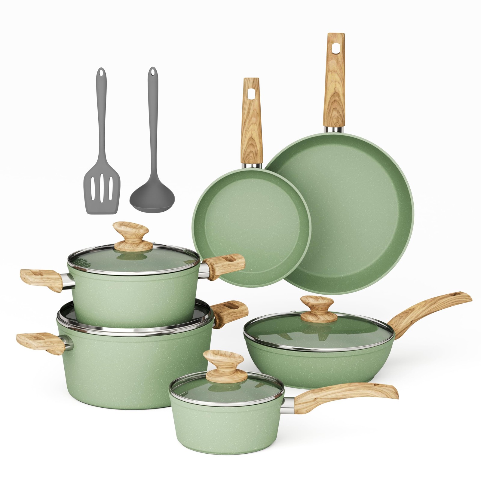 MAISON ARTS Pots and Pans Set Non Stick 12 Pcs Kitchen Cookware Sets Induction