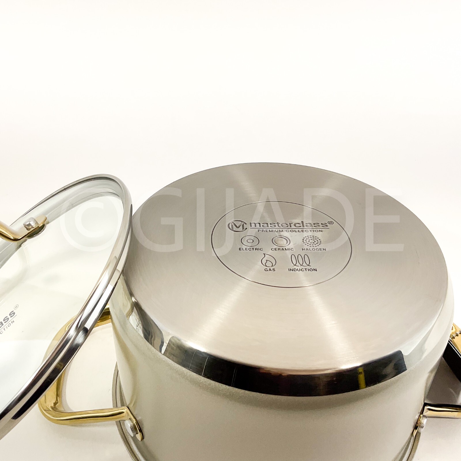 Masterclass 3.5-qt 8″ Stainless Steel Champagne + Gold CasseroleCookware New