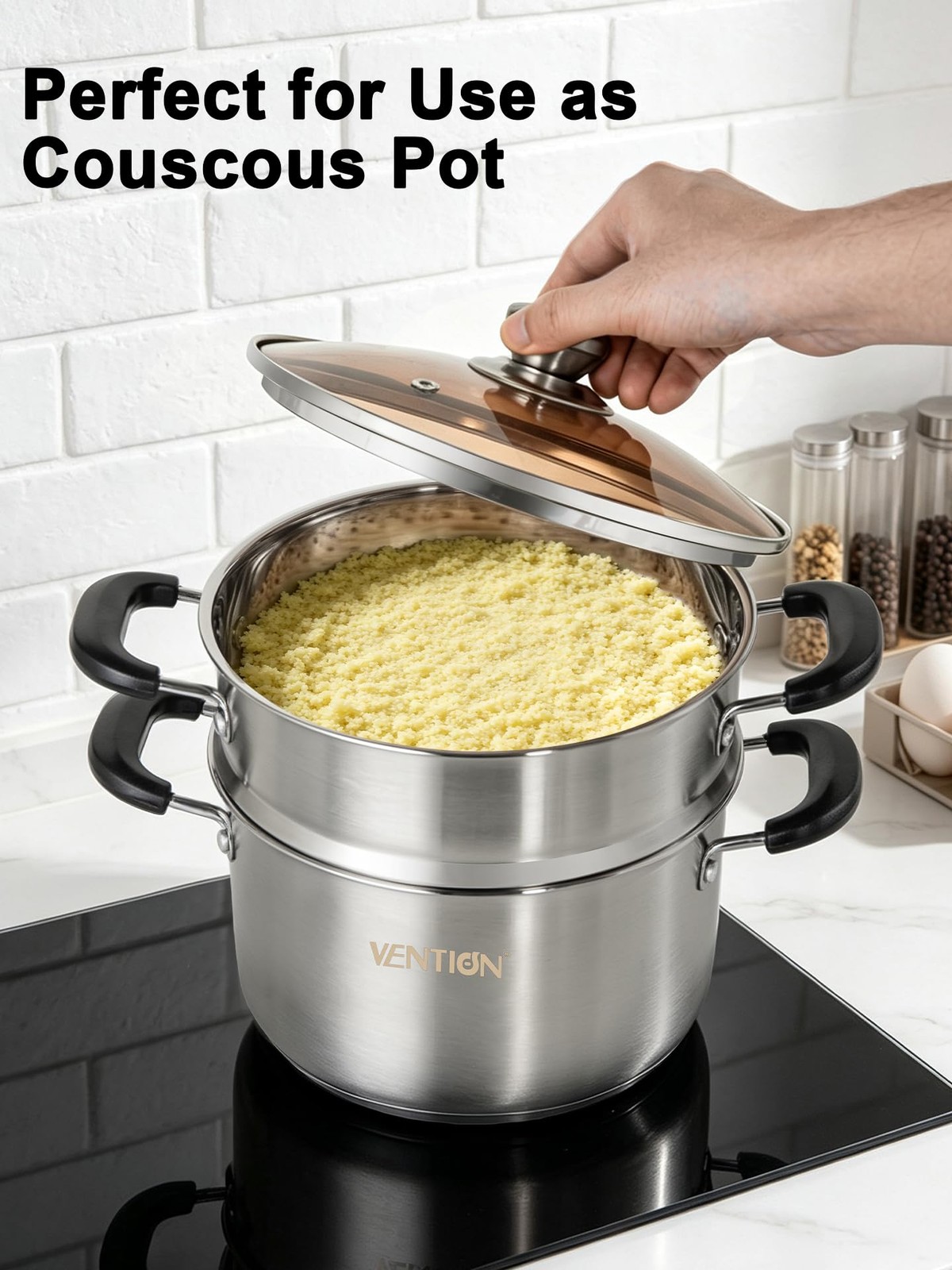 7.1 Inch 2.1 QT Stainless Steel Small Vegetable Steamer Cooking Pot