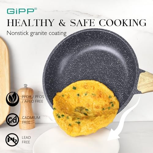 22pc Nonstick Cookware Set GiPP Dark Gray Healthy