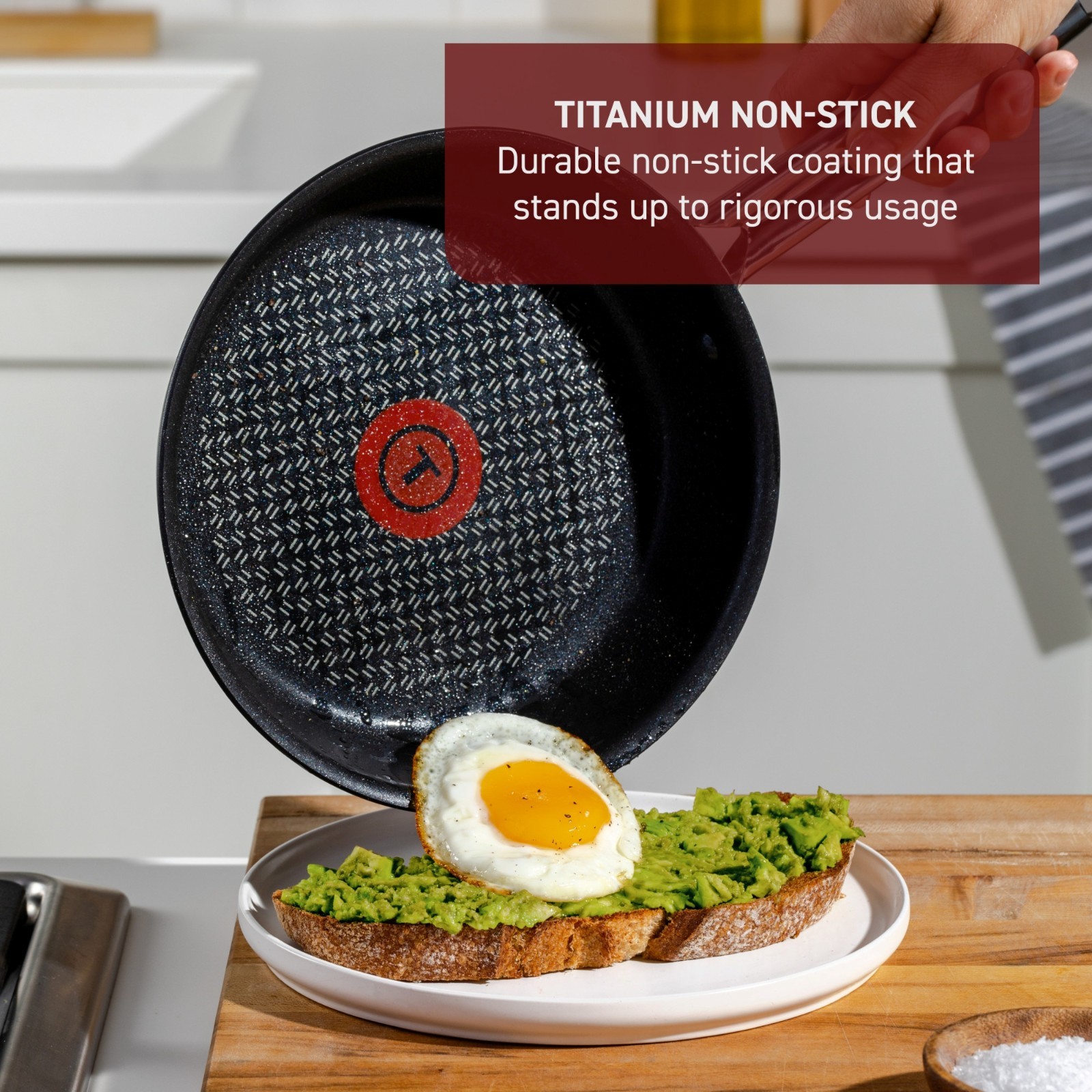 T-fal Cook & Strain Non-stick, 12.5 Inch Frypan, Black