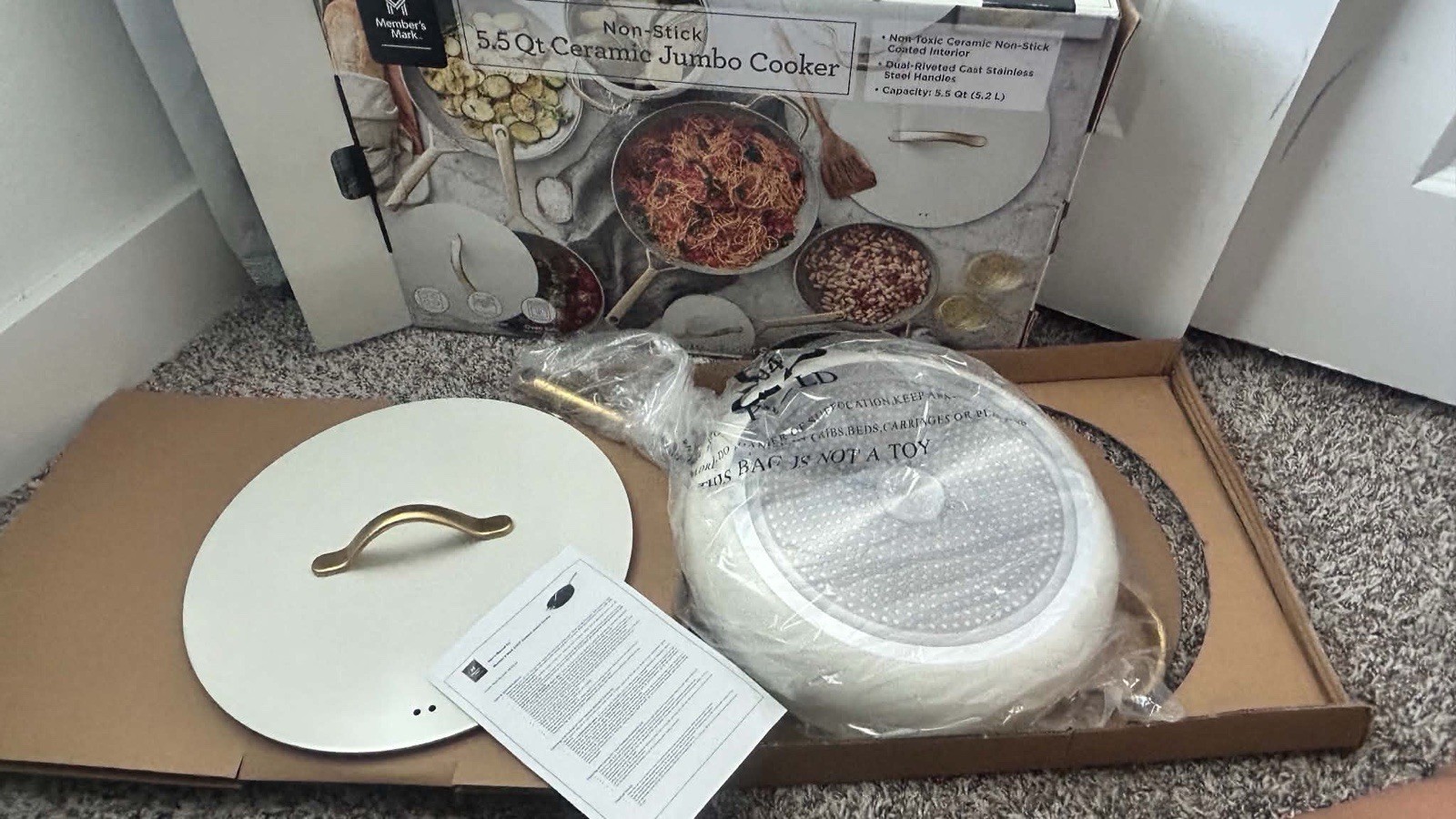 Member’s Mark 5.5 Qt Ceramic Nonstick Jumbo Cooker w/ Lid, Induction Safe