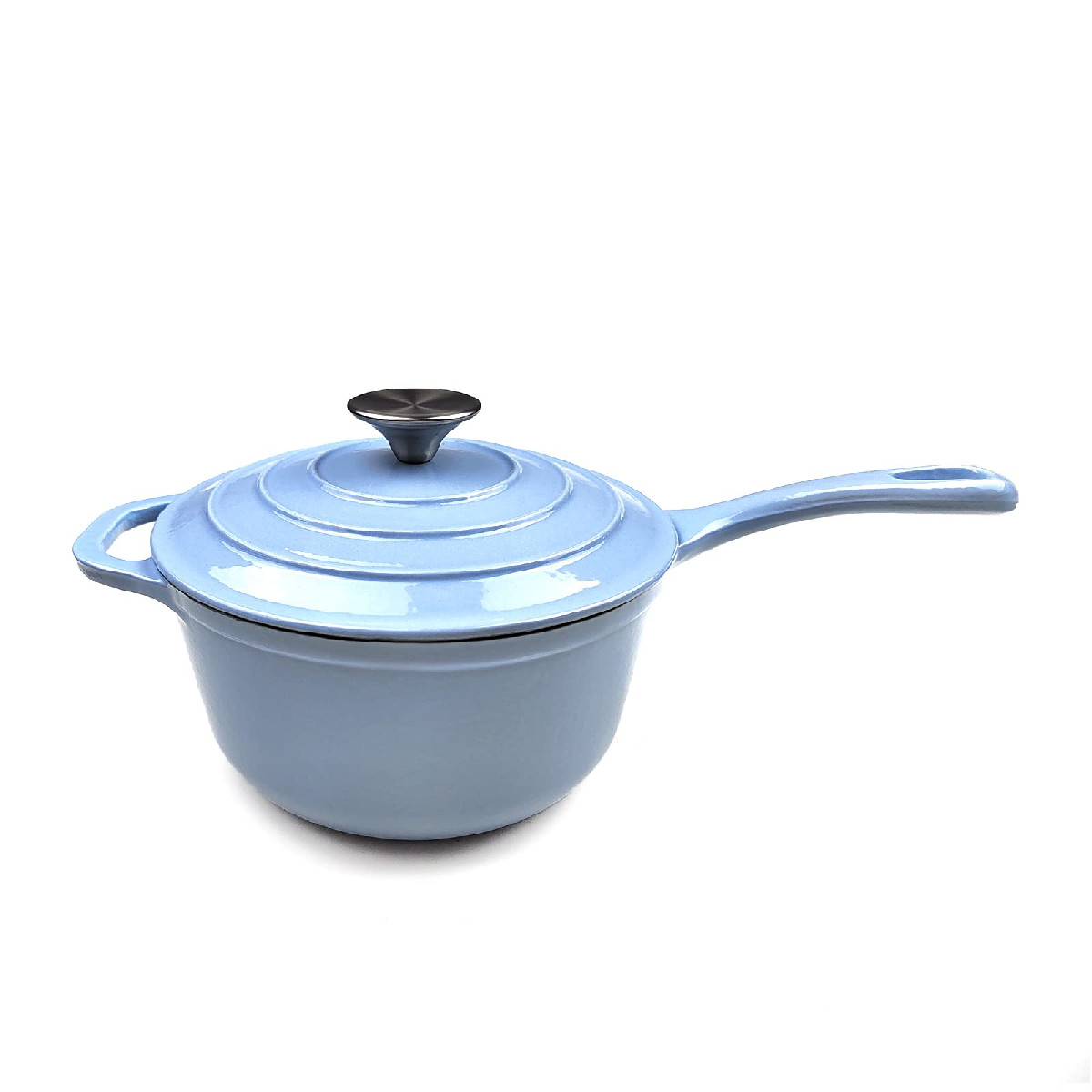 Hawok 2 Qt Enameled Cast Iron Saucepan 7 Inch Lid Blue