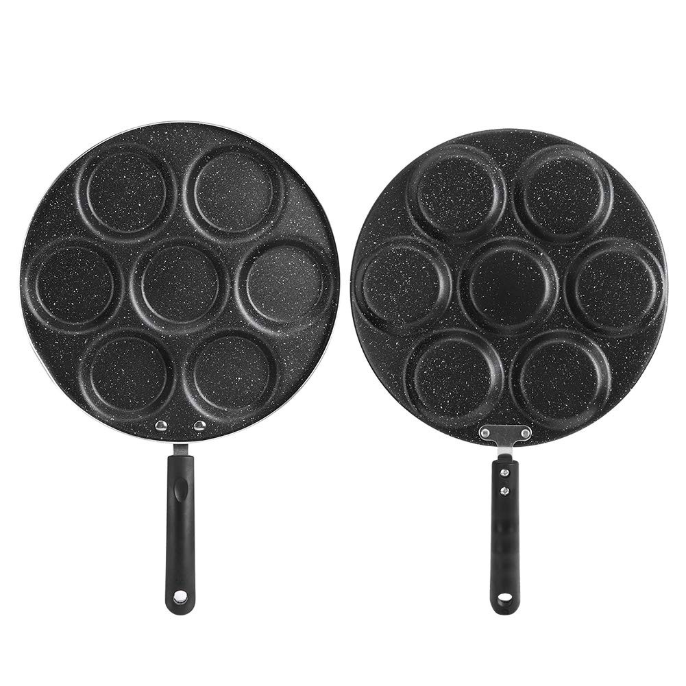 1 PC 7 Holes Non Stick Fried Eggs Frying Pan Burger Pancake Cookware Skillet