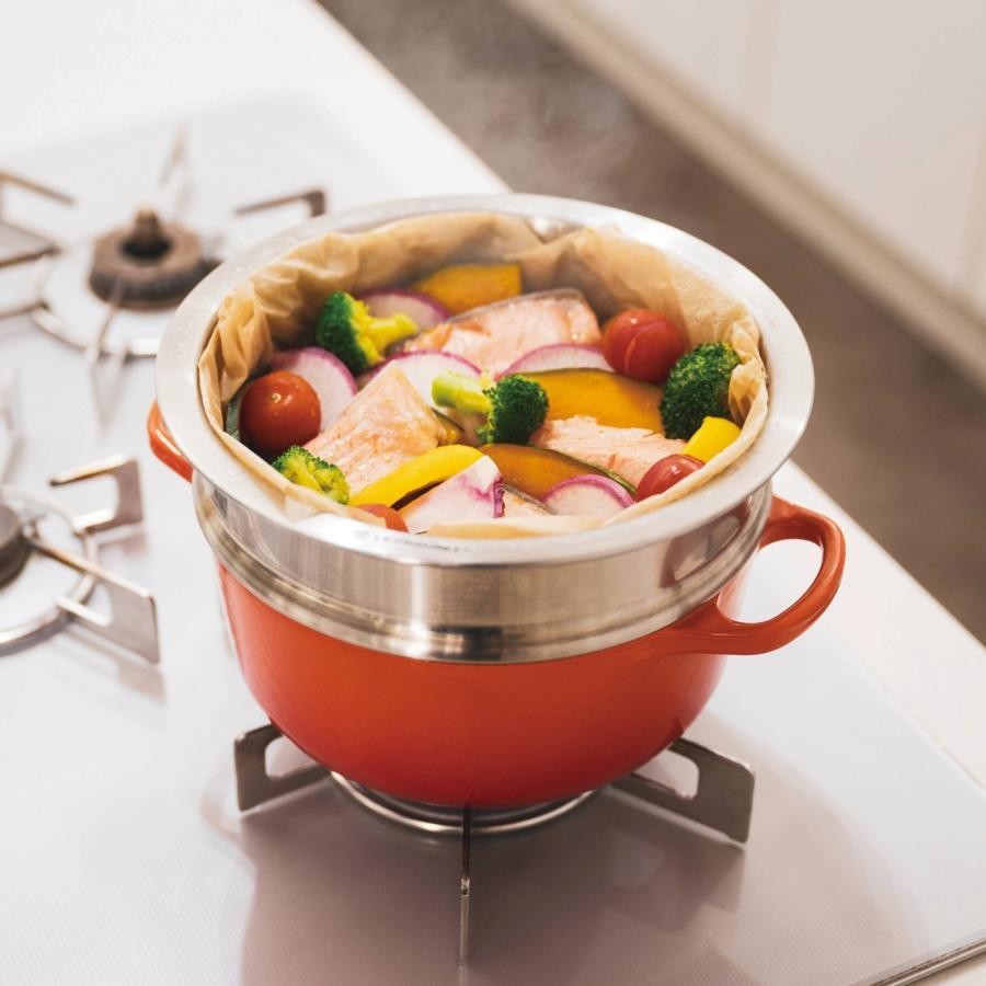 Le Creuset 20cm Stainless Steel Steamer Insert Basket for Cocotte Ronde 20 Pot
