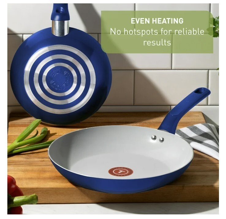 T-fal 12” Nonstick Ceramic Frying Pan, Blue