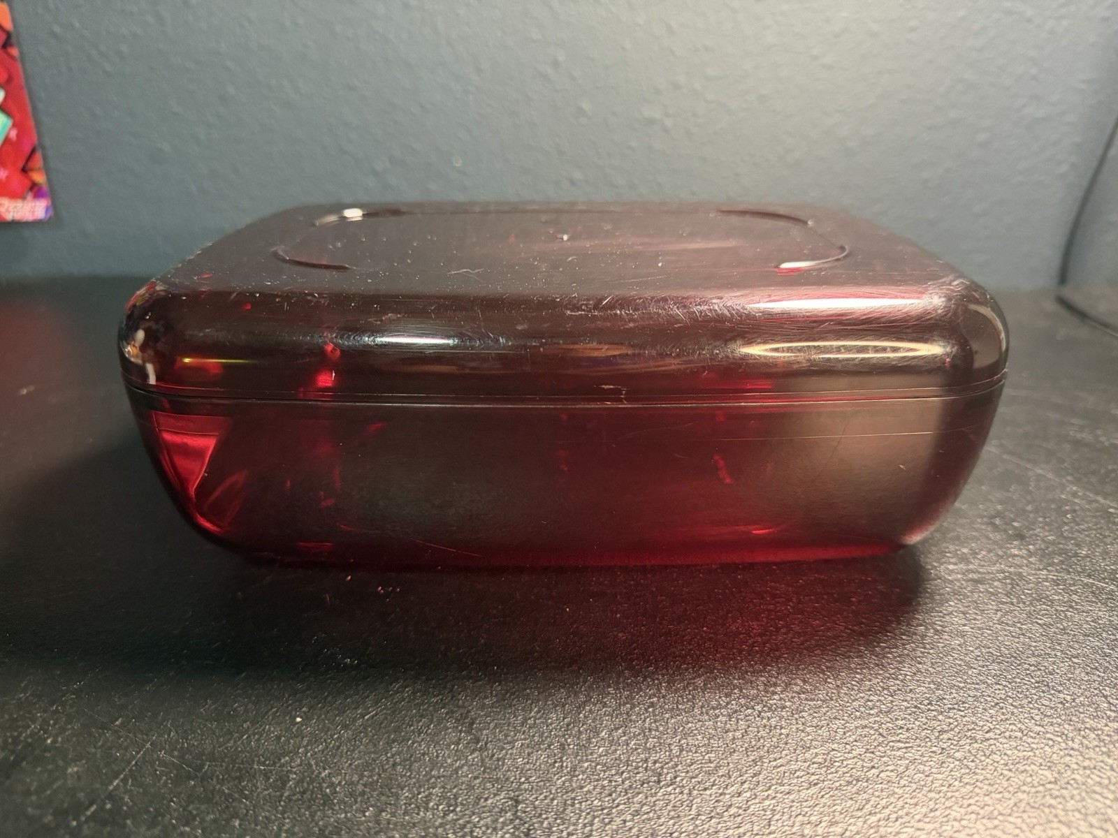 Tupperware 1.7L Acrylic Microwave Cooker Dish 2 Piece Ruby Cranberry Red 2303B