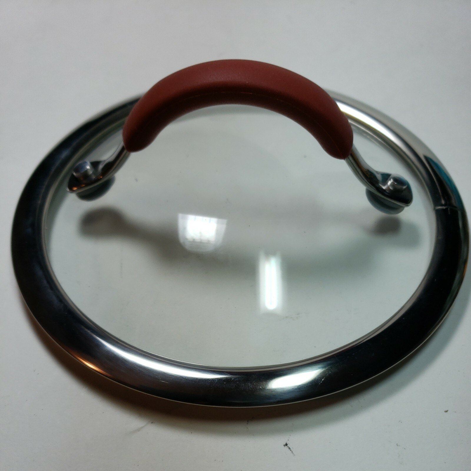 Glass Replacement Metal Rim Pot Pan Lid 7″ Round Red Handle Rachel Ray