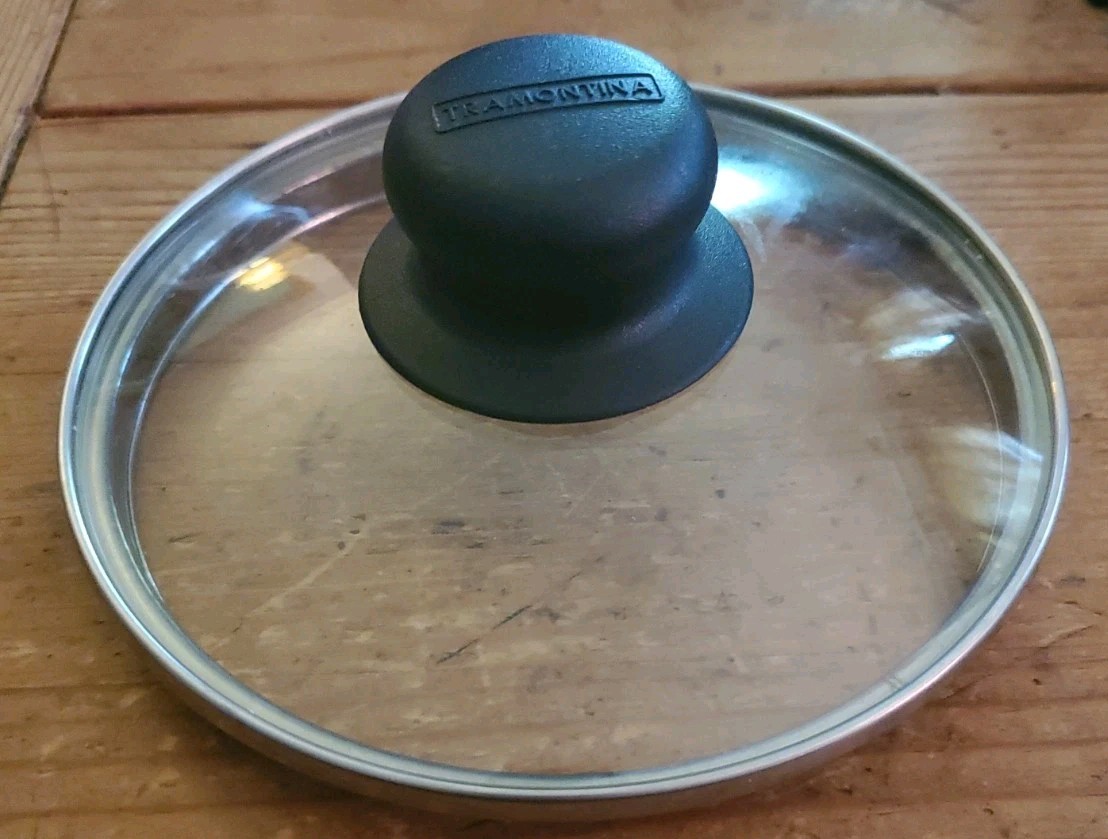 Tramontina 6″ Replacement Glass Lid for 5 1/2″ Pot Pan w/ Black Knob Handle