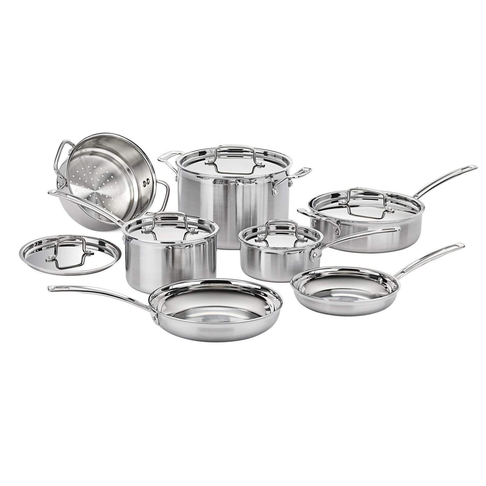 Cuisinart MultiClad Pro 12-Pc Triple Ply Stainless Steel Cookware Set Induction