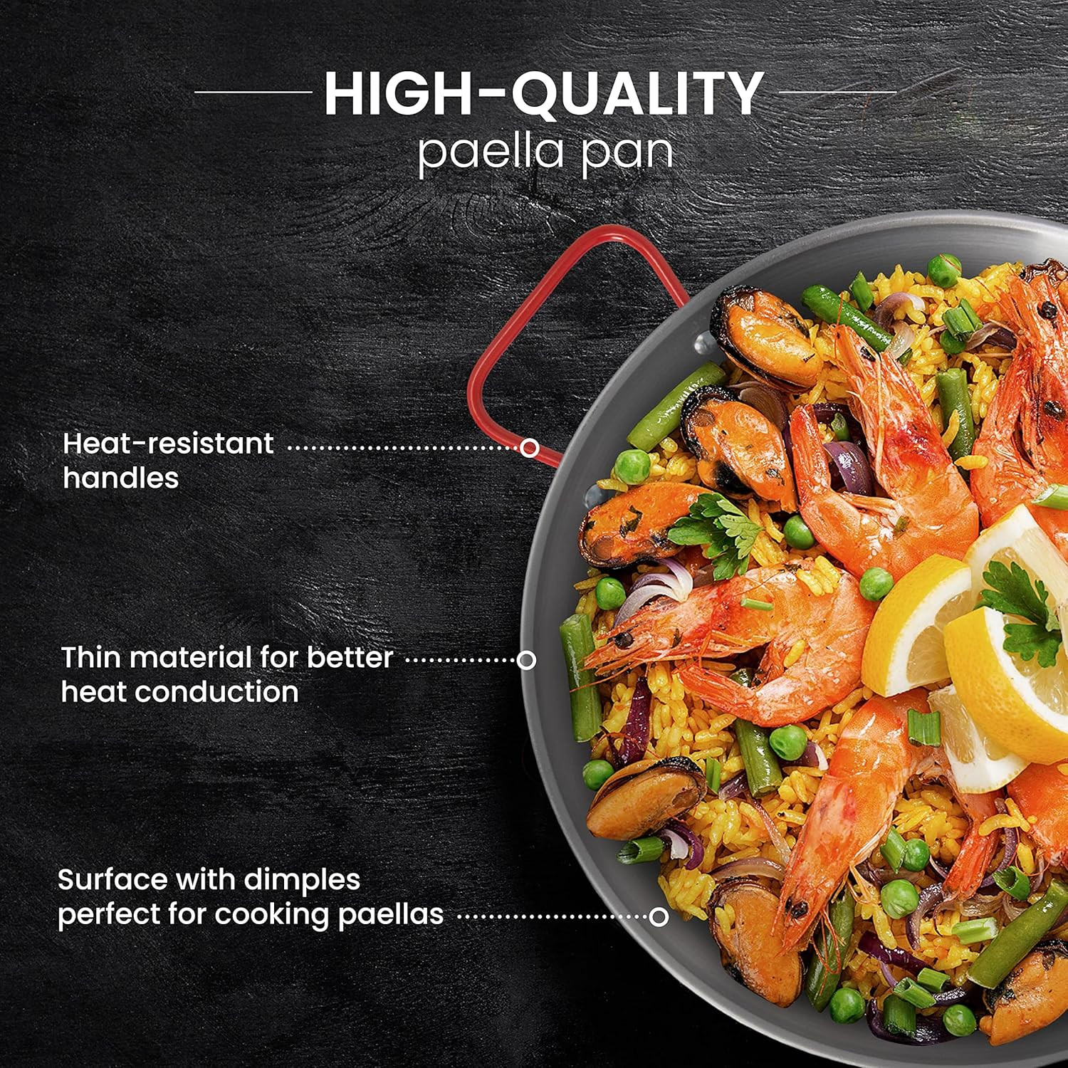 Carbon Steel Skillet Pan for Paella | Perfect for Outdoors, Camping, Parties, an
