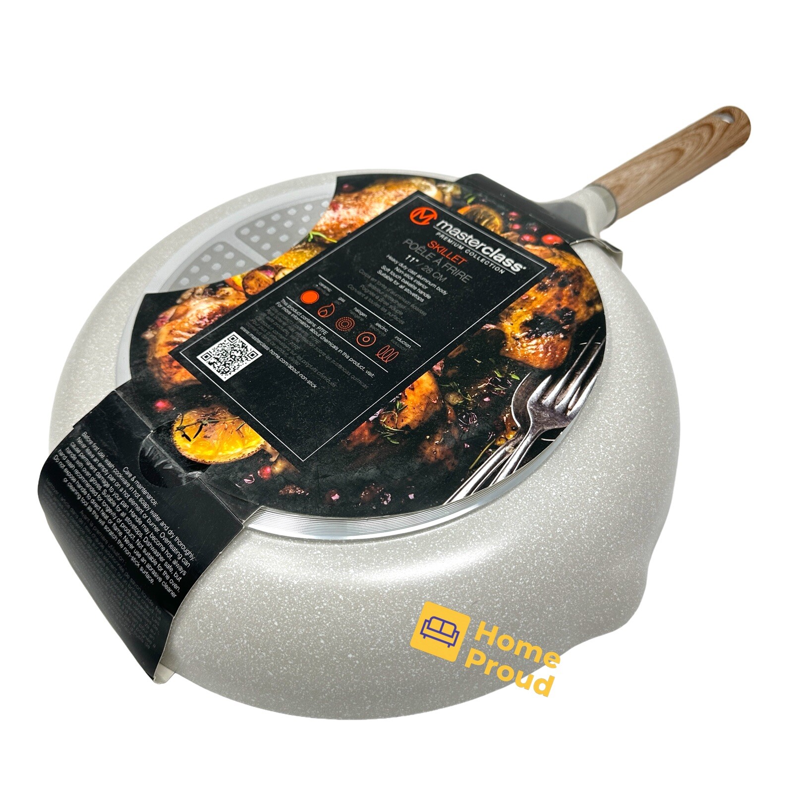 Masterclass Frying Pan Skillet Nonstick 11 Inch Premium Kitchen Cookware Beige