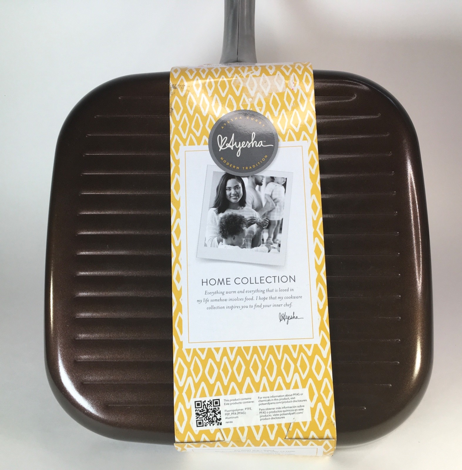NEW Ayesha Curry 11.25” Square Grill Pan Porcelain Enamel Nonstick READ