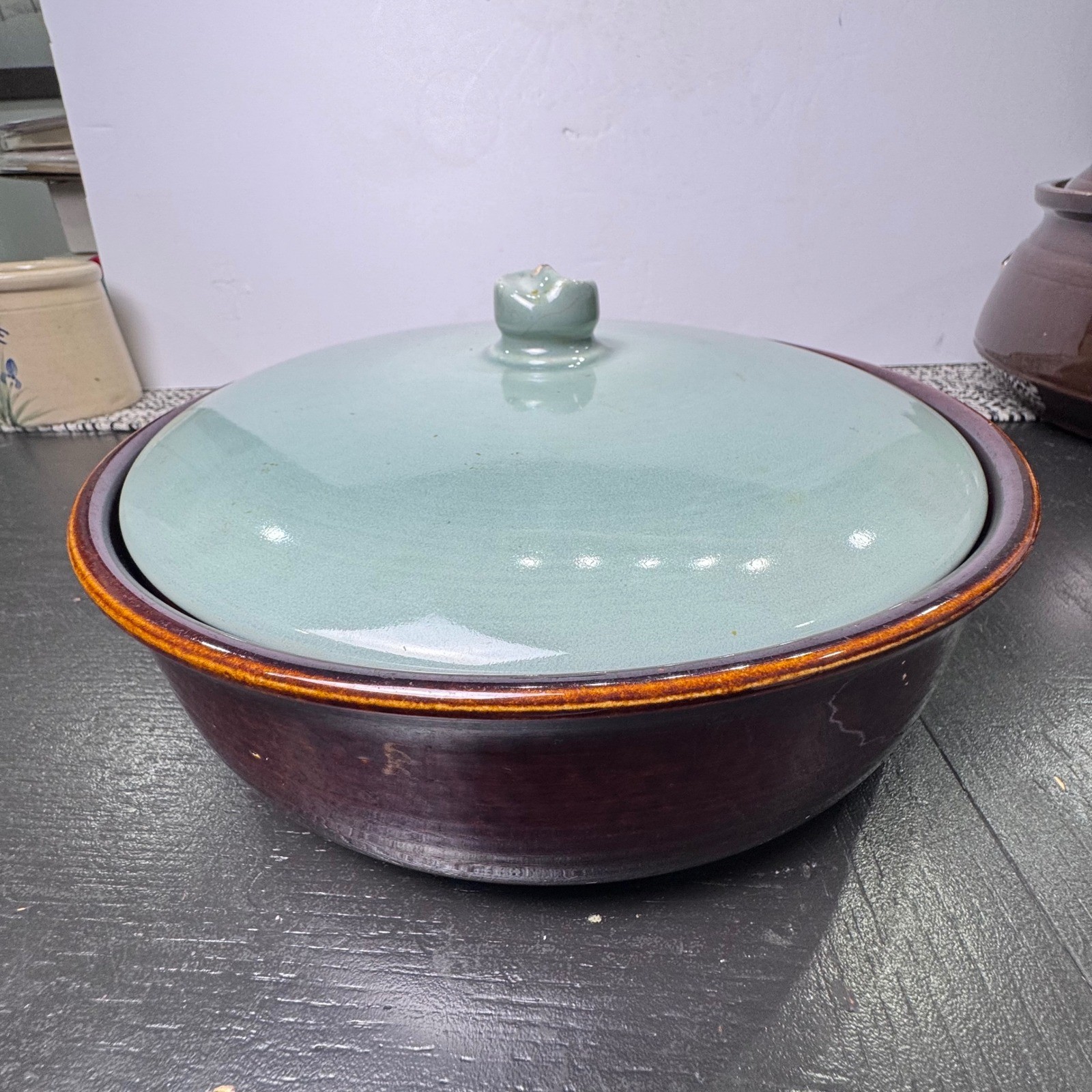Vintage Ceramic Casserole Dishes with Lid Mid Century Modern Serving Bowls