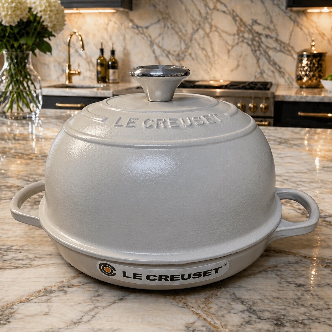 Le Creuset Signature Cast Iron Bread Oven 1.75 Qt Brioche France NEW