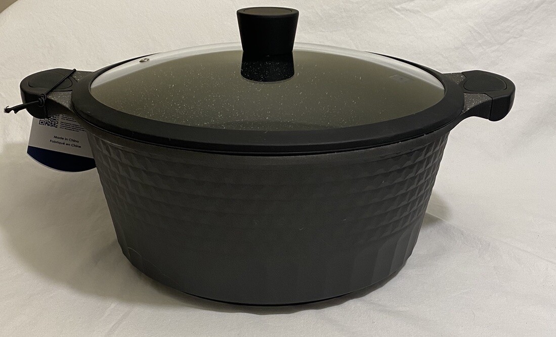 D&W Deane & White 10.3qt Premium Black Casserole Pot W/Lid 12.5” NWT