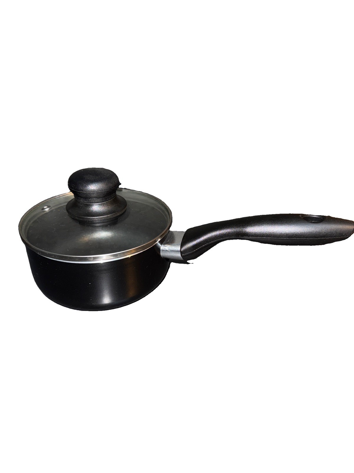 Gibson Home Piece Aluminum Black Nonstick Pot Vented Lid Cookware Set 7”Lx6”Wx3”
