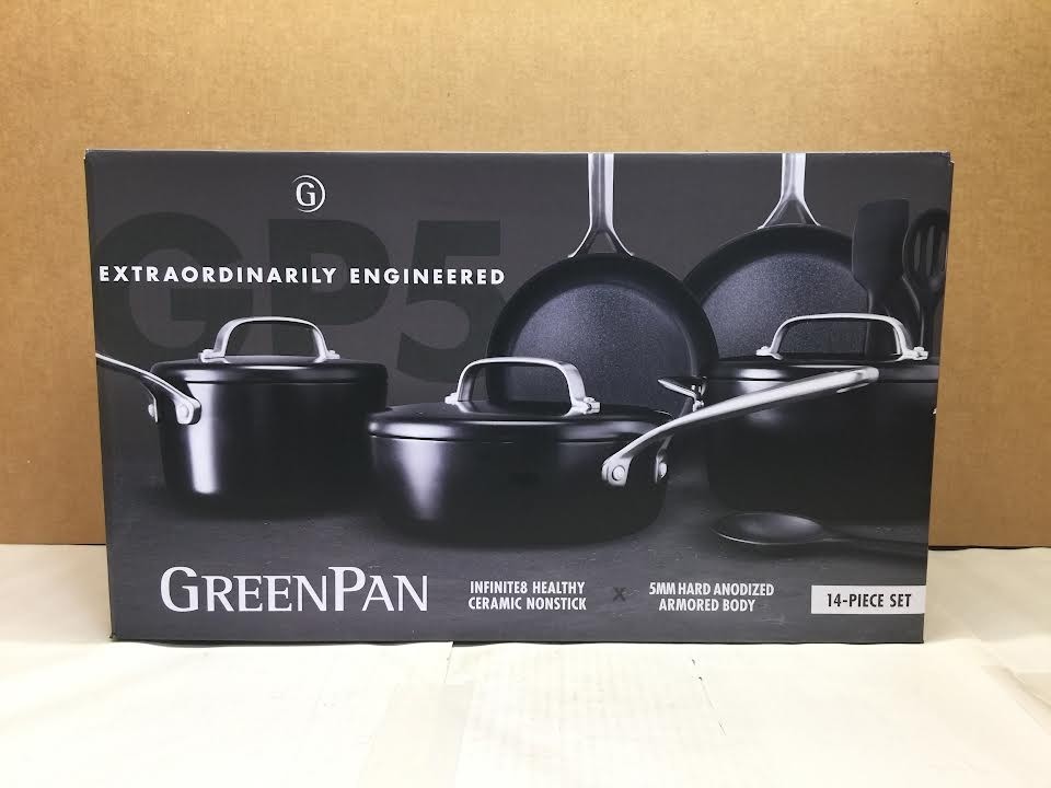 GreenPan GP5 Hard Anodized Healthy Ceramic Nonstick 14 Piece Cookware Pots & Pan
