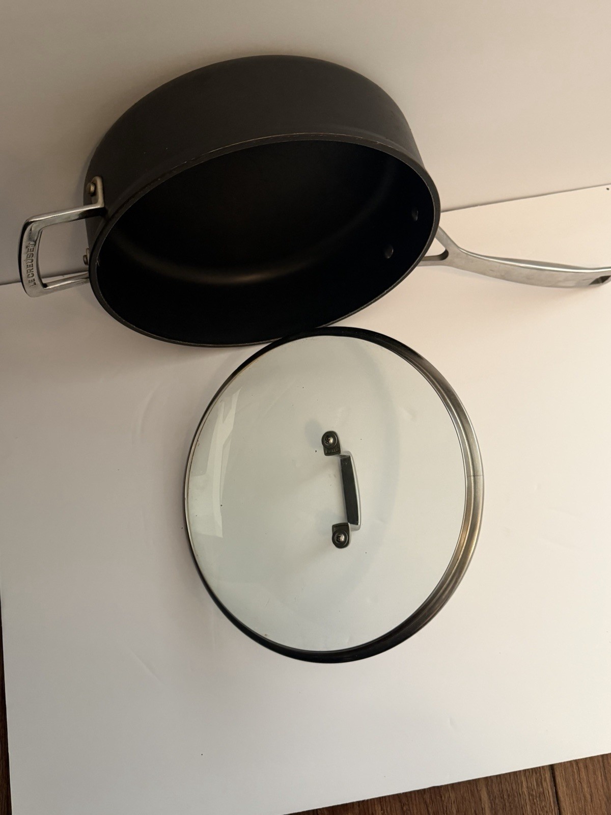 Le Creuset Nonstick Deep Saute Pan with Glass Lid, 4.25 Qt. 10”