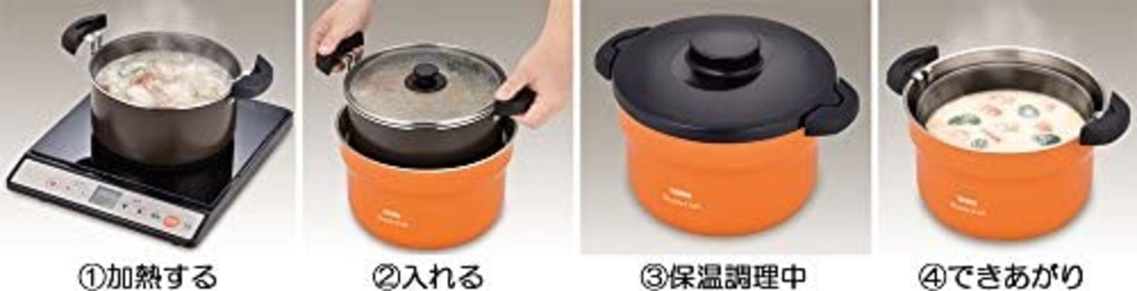 THERMOS Vacuum Warm Cooker Shuttle Chef KBJ-3000 OR Orange Gas Electric F/S NEW