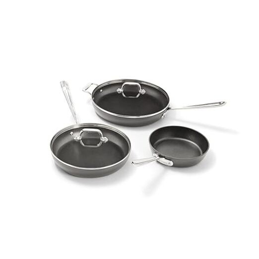All-Clad HA1 Hard Anodized Nonstick Fry Pan Set – 5-Piece Cookware, 5 Piece Set