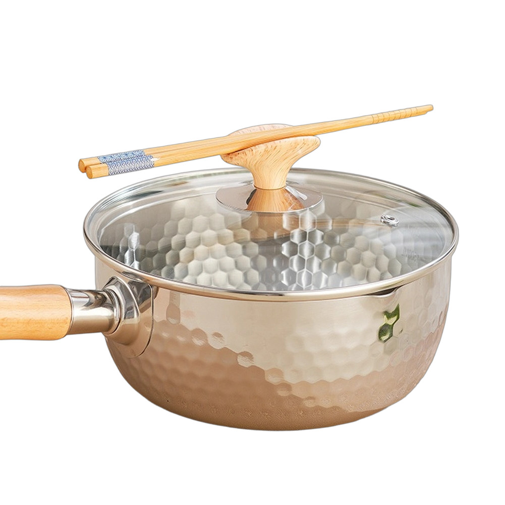 Yukihira Look Stainless Steel Saucepan 34.5CM Quart Size with Lid and Handle